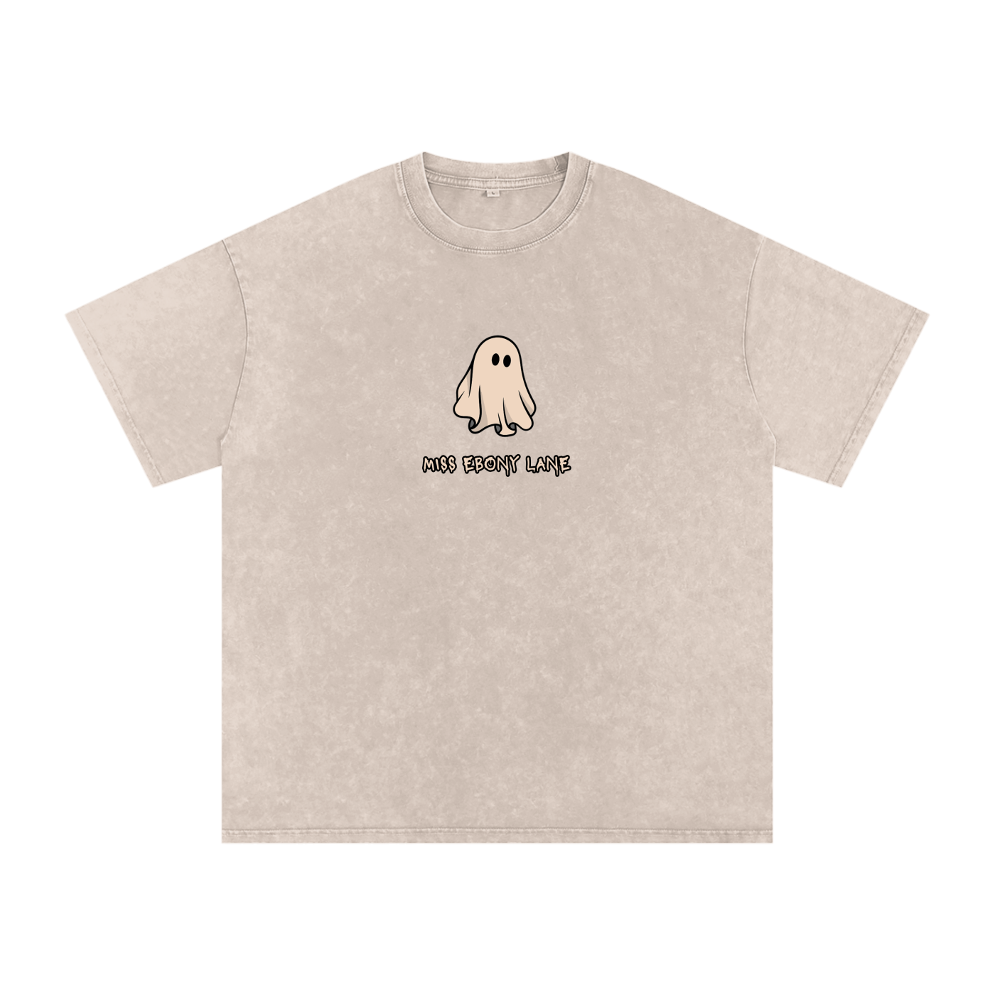 Spooky Dooky Snow Washed Oversized Cotton T-Shirt