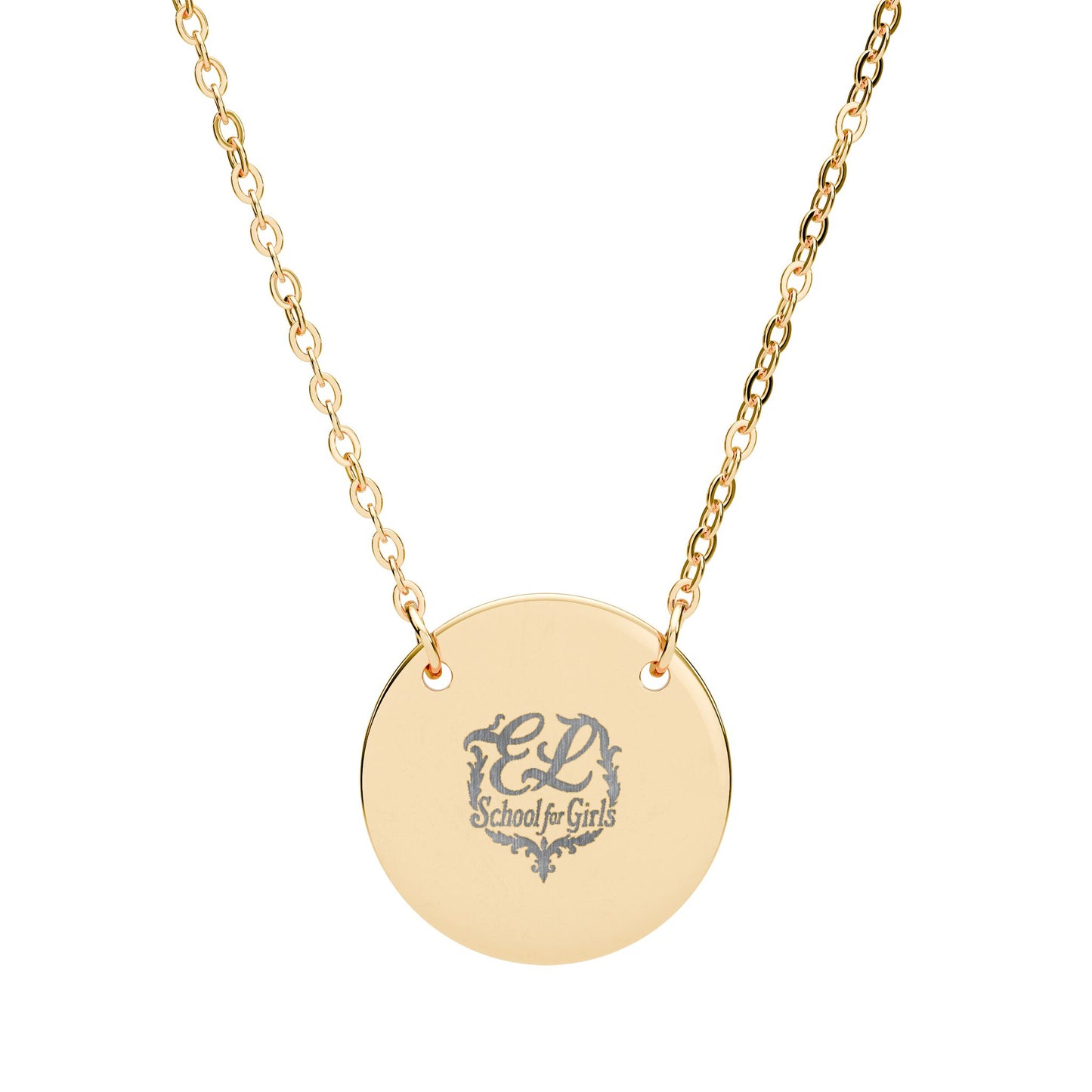 Ebony Lane School for Girls Uniform Engraved Necklace 18K Gold Plated