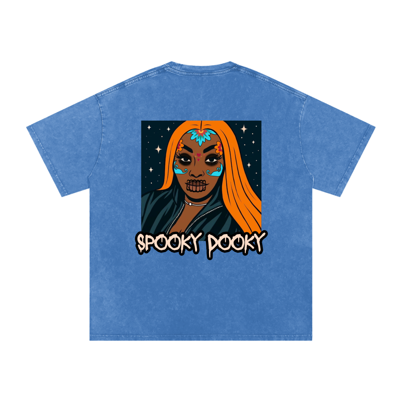 Spooky Dooky Snow Washed Oversized Cotton T-Shirt