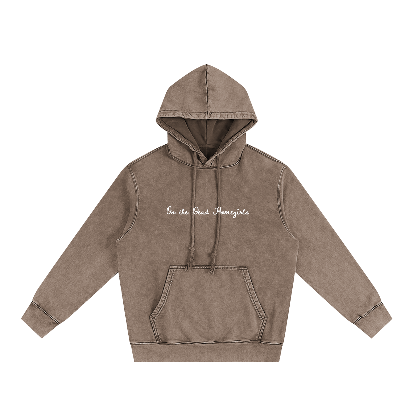 On the Dead Homegirls Heavyweight Pure Cotton Classic Snow Washed Hoodie
