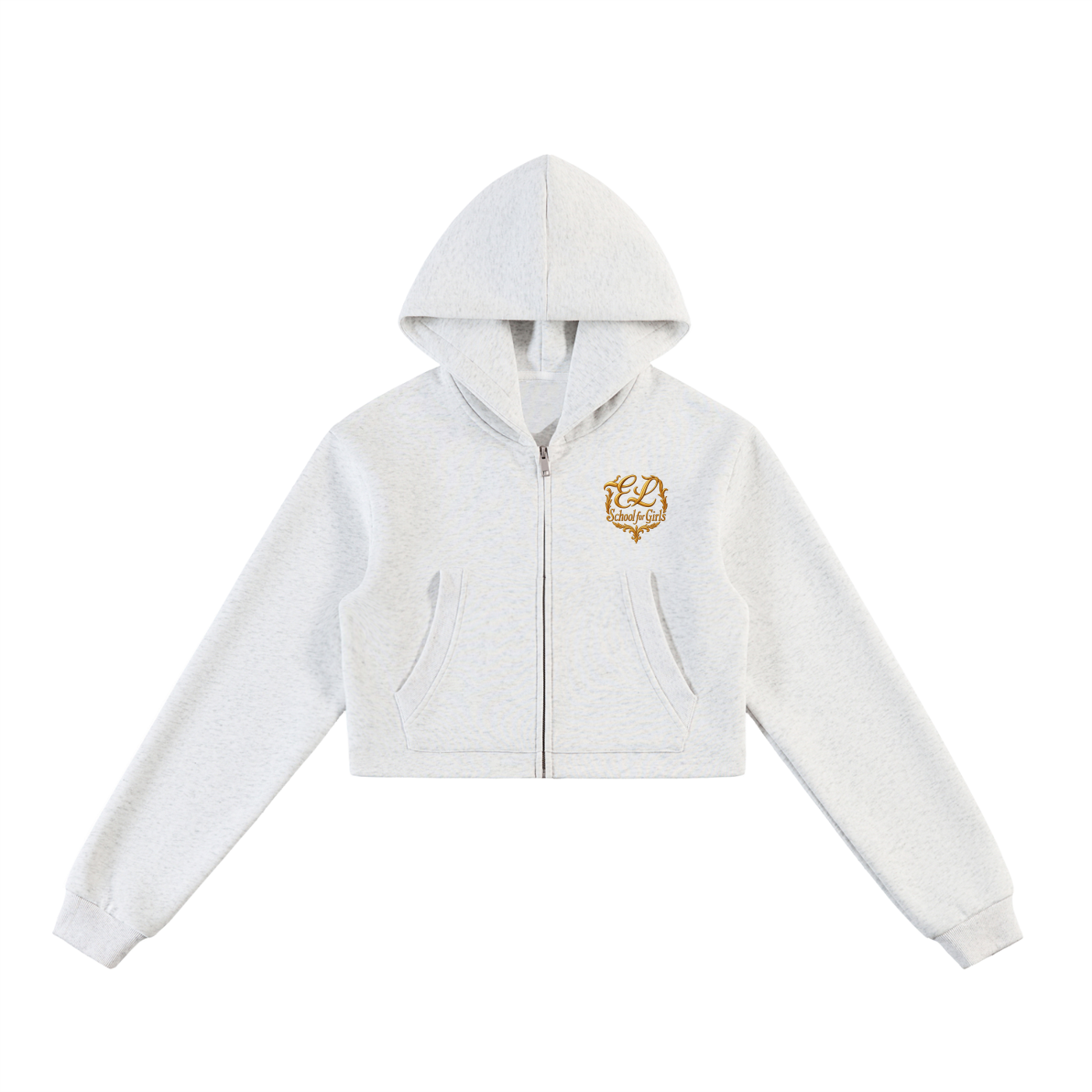 Ebony Lane School for Girls Uniform Cropped Zip-Up Hoodie