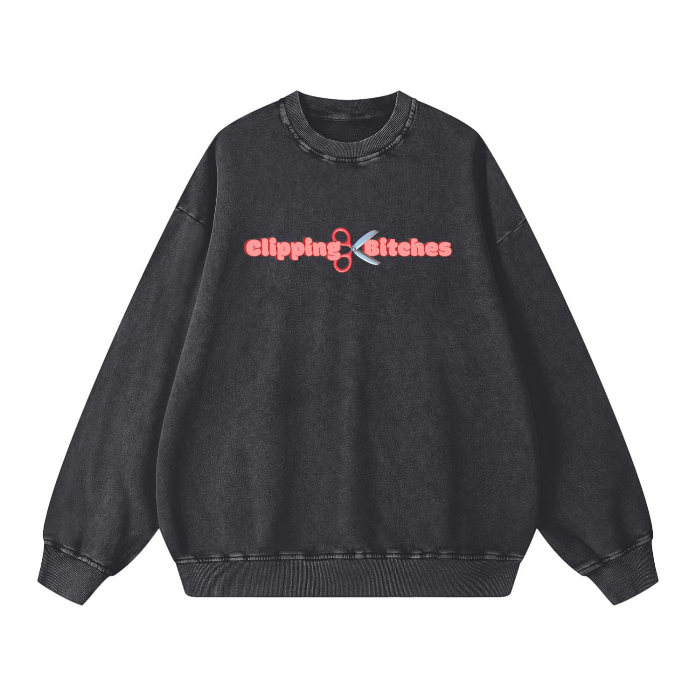 Clipping Bitches Unisex Acid-Wash Oversize Sweatshirt