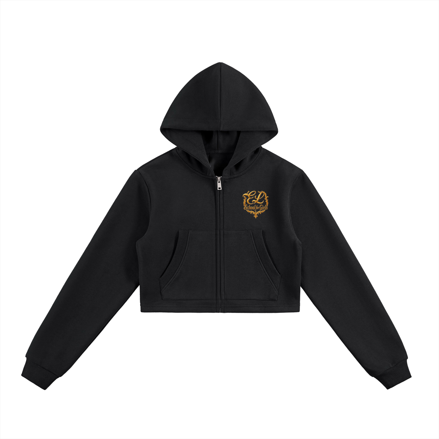 Ebony Lane School for Girls Uniform Cropped Zip-Up Hoodie