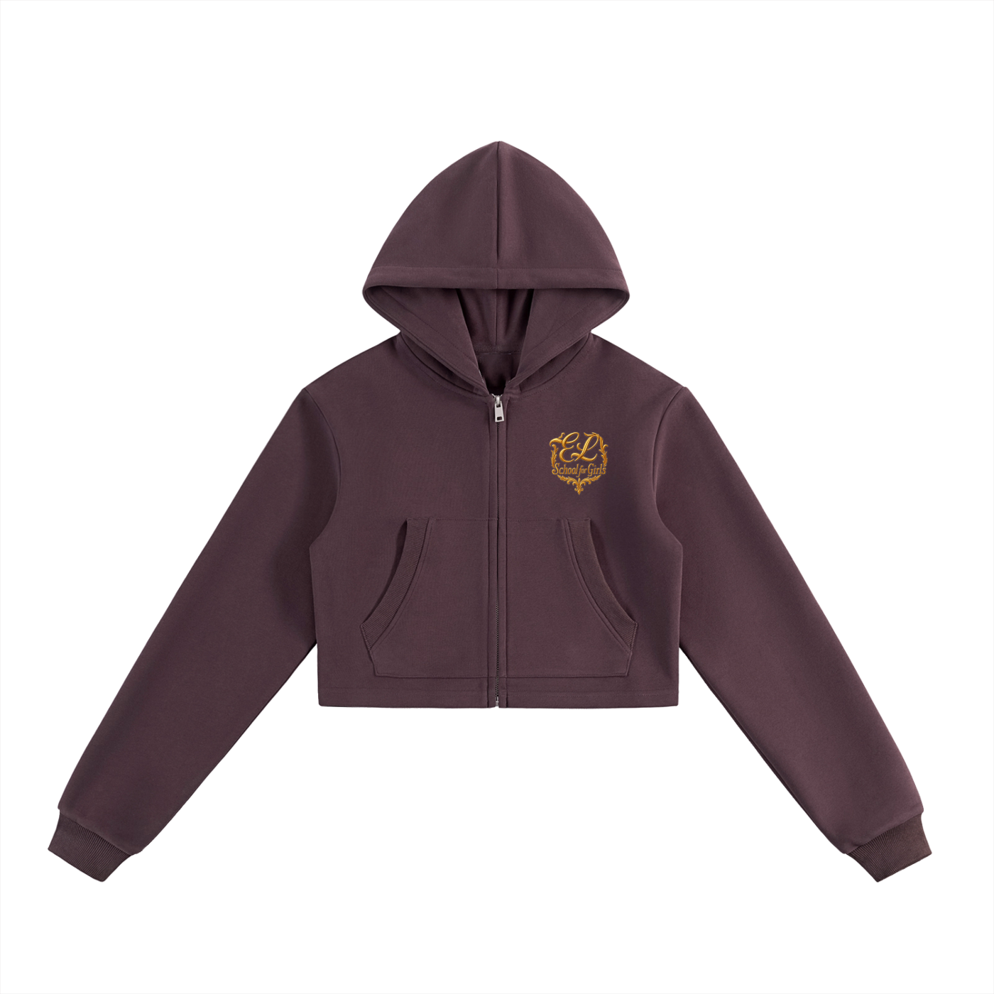 Ebony Lane School for Girls Uniform Cropped Zip-Up Hoodie