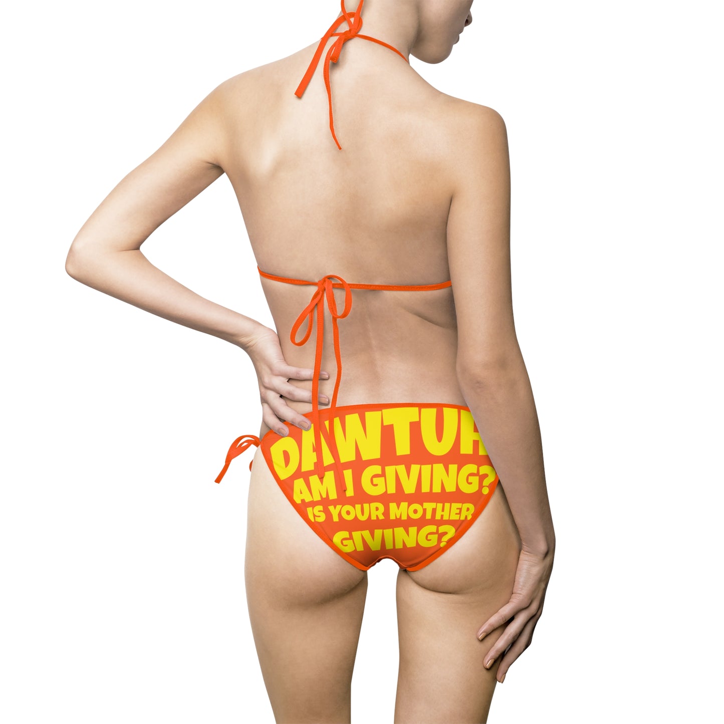 Orange Dawtuh! Bikini - Tie Side Swimsuit