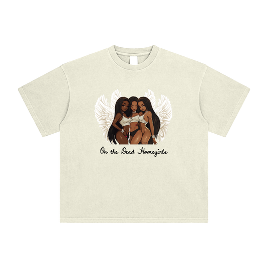 On the Dead Homegirls Enzyme Washed Unisex T-Shirt (Apricot)