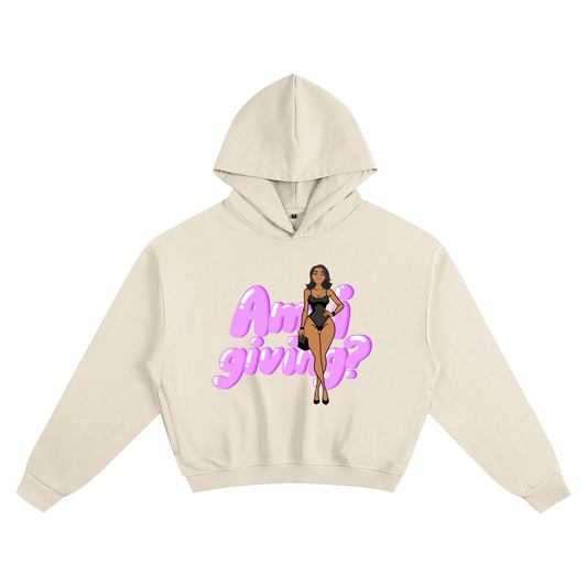 Am I Giving? Boxy Cropped Hoodie