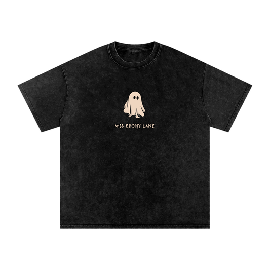 Spooky Dooky Snow Washed Oversized Cotton T-Shirt