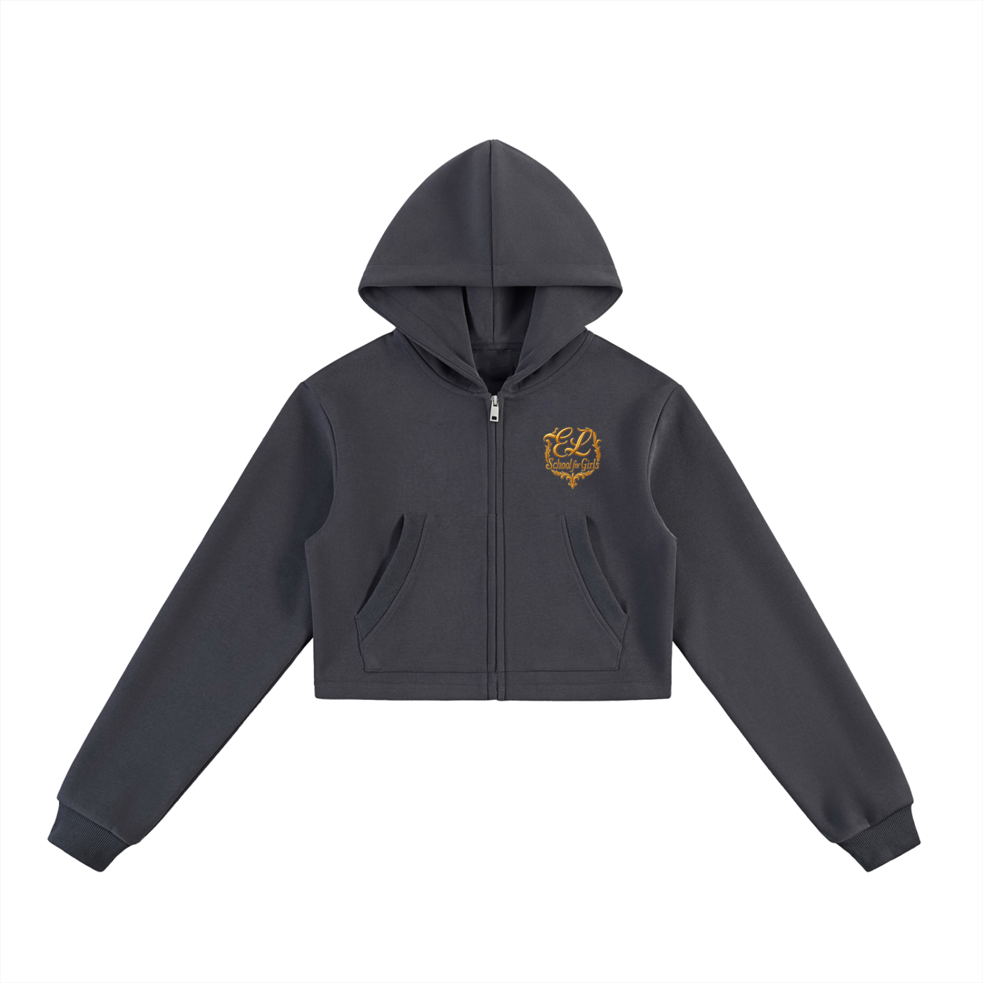 Ebony Lane School for Girls Uniform Cropped Zip-Up Hoodie