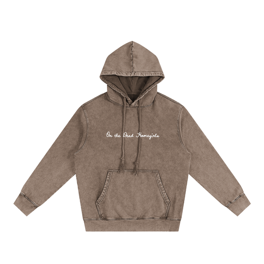 On the Dead Homegirls Heavyweight Pure Cotton Classic Snow Washed Hoodie